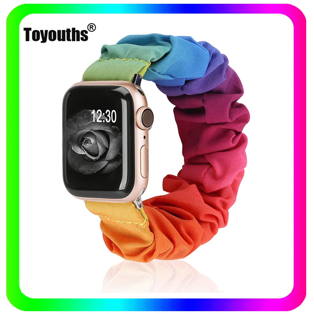 Toyouths Scrunchies эластичный ремешок для наручных часов Apple Watch серии 6 5 4 версия 1 2 3