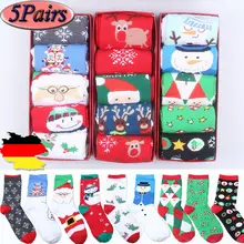 Новинка года; Лидер продаж; 5 пар; рождественские носки для девочек Забавные рождественские носки унисекс в подарок с Санта-Клаусом, снеговиком, оленем Рождественский подарок
