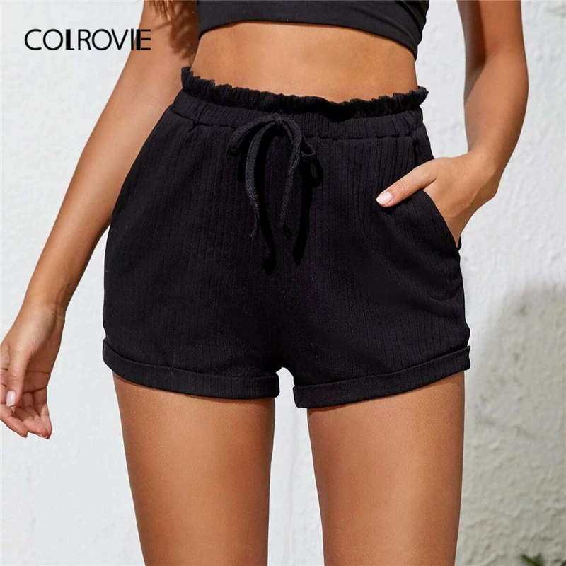 tie front paperbag shorts