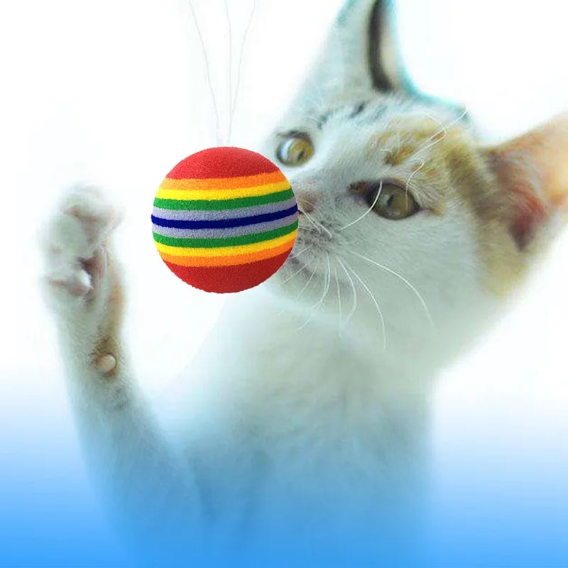 10 шт. супер милая Радужная игрушка мяч Маленькая Собака Кошка Pet Eva игрушки тренировочные шарики
