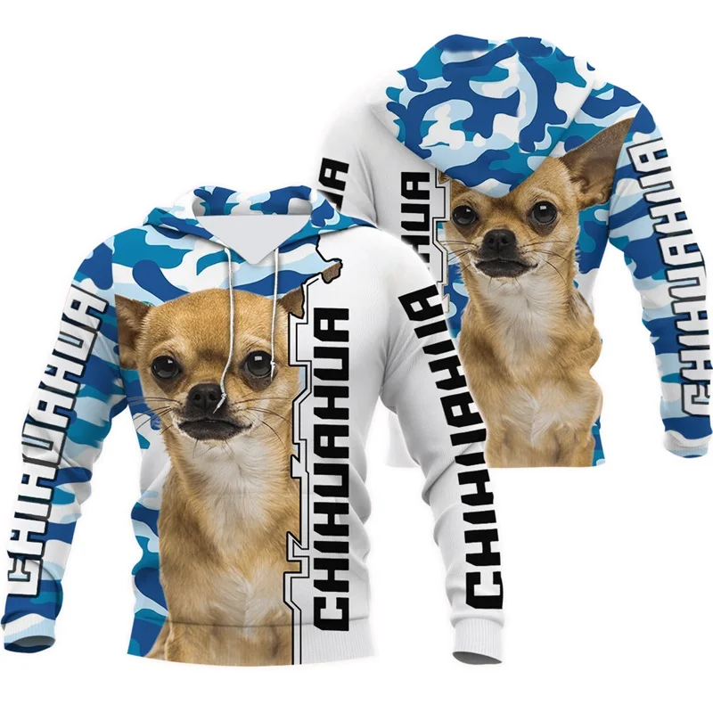 chihuahua cão edição limitada 3d zíper hoodies