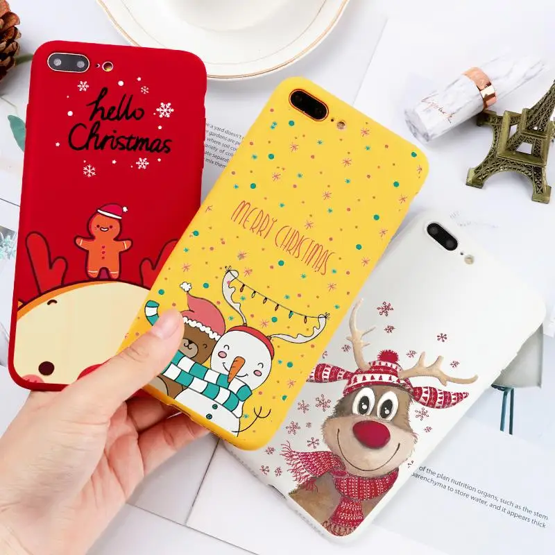 

Merry Christmas Deer Xmas NEW YEAR Phone Cases For iPhone 11 Pro X XR XS Max 7 8 6 6S S Plus 5 5S SE Case Soft TPU Silicone Back