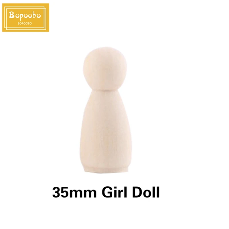 10pc 55mm Peg Dolls Wood Family Dolls Kids DIY Toys Christmas Gifts Handmade Wooden Blank Children'S Goods Boy And Girl Doll Toy 8