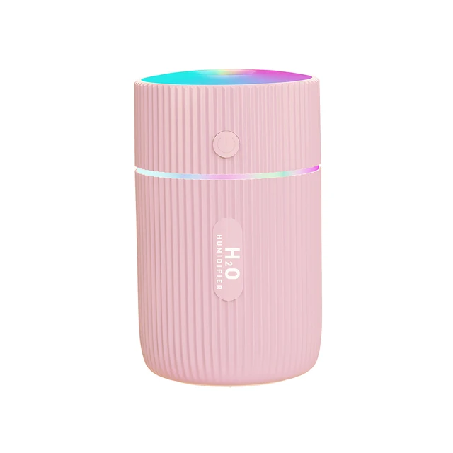 Mini Car Air Humidifier Portable Air Freshener with LED Night Light 2 Modes USB Oil Diffuser for Home Car Interior Accessories Pink