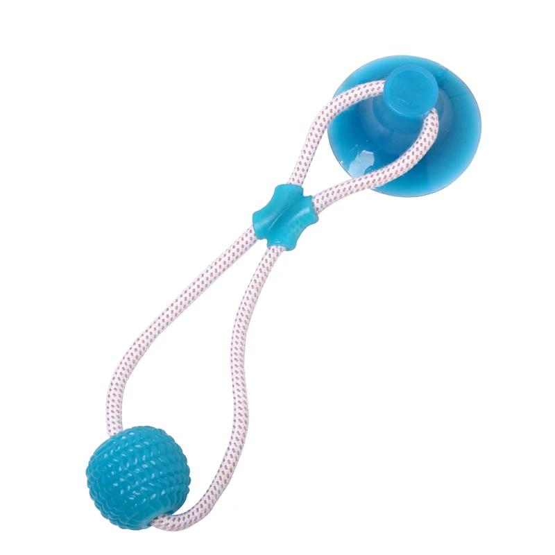 Light blue Многофункциональная домашняя молярная укуса резиновая игрушка для собак Жевательные Шарики чистка зубов безопасная Эластичность Мягкий щенок присоска собака игрушка для кусания - Цвет: Light blue