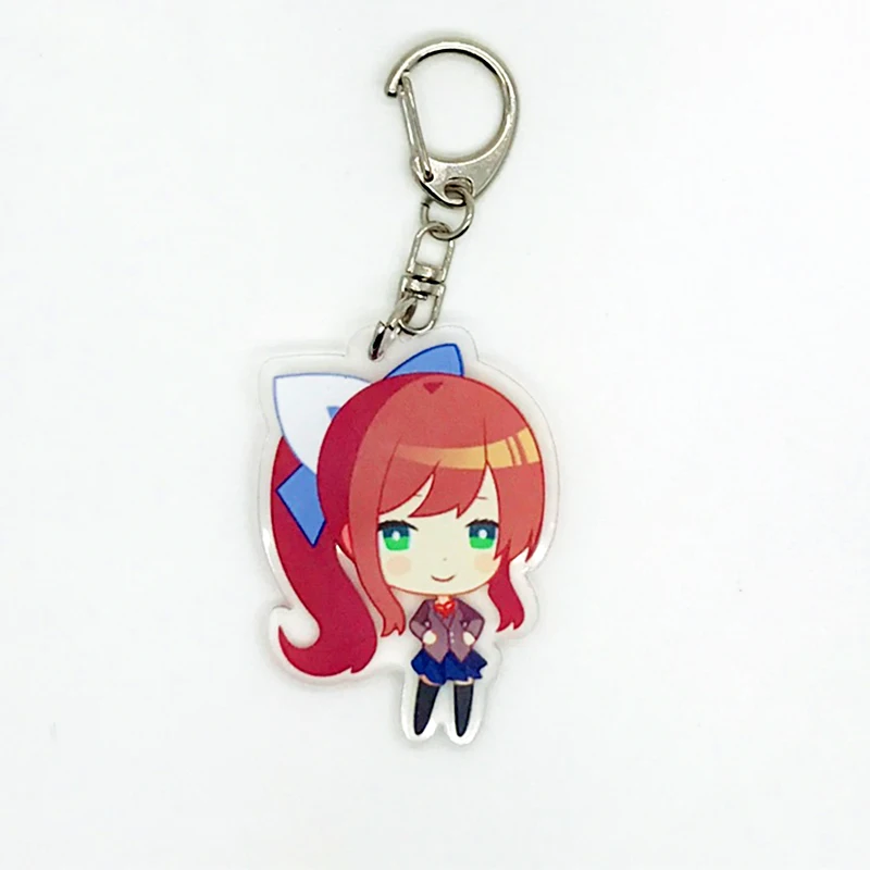 Doki Doki Literature Club Cosplay Keychain - Acrylic Keyring with Sayori, Yuri, Natsuki, Monika Characters - Cartoon Prop image 3