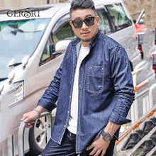 Gersri/Модная Мужская джинсовая рубашка, большие размеры 6XL 7XL, рубашка с длинными рукавами, повседневные свободные джинсовые топы, высокое качество, мужская рубашка