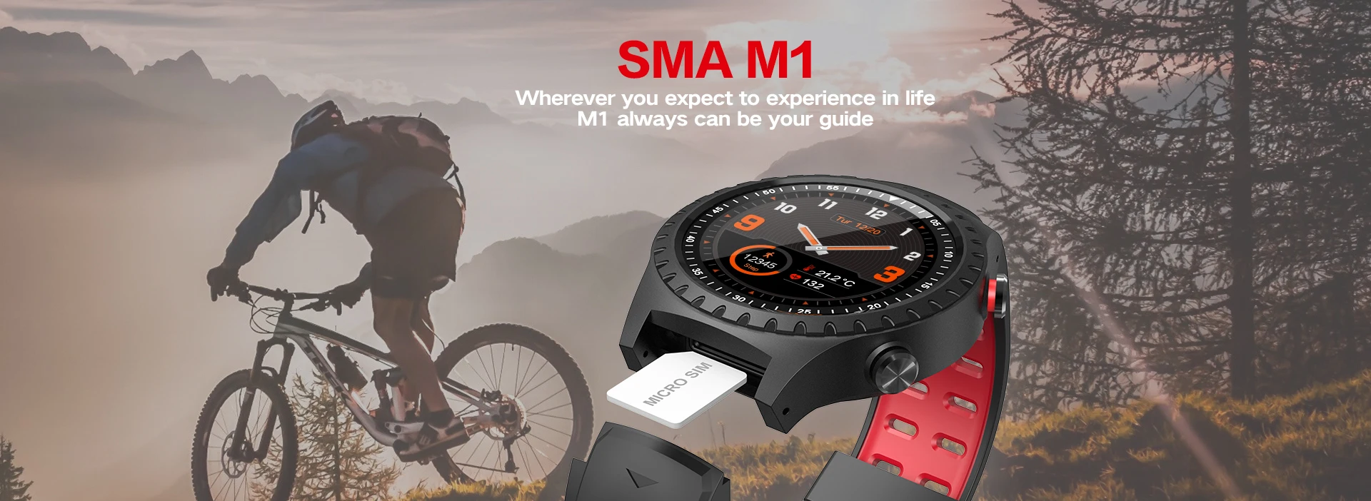 696 M1 Smart Watch Support SIM Card Bluetooth Call Compass GPS Watch IP67 Waterproof Multiple Sport Modes Long Time Standby