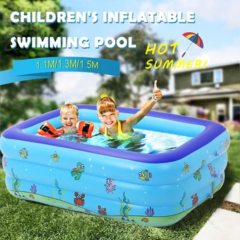 

110/120/150cm Baby Inflatable Square Swimming Pool Summer Kids Home Use Paddling Pool Play Bathtub Outdoor Inflatable Pool