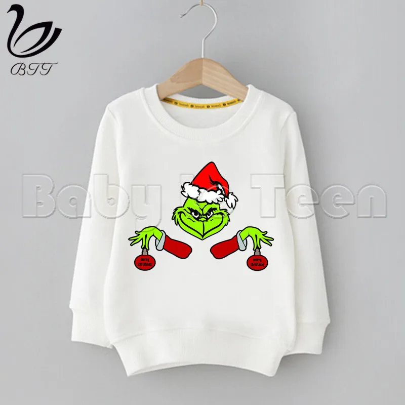 Grinch/Детские толстовки с капюшоном и забавным принтом; толстовки с капюшоном для мальчиков; Детский свитер; повседневные толстовки; осенне-зимняя толстовка с капюшоном - Цвет: H