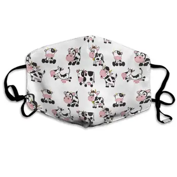 

NEWKOW Mouth Mask Unisex Anti Dust Kawaii Mask Half Face Mask Reusable for Men Women Cute Cartoon Cow