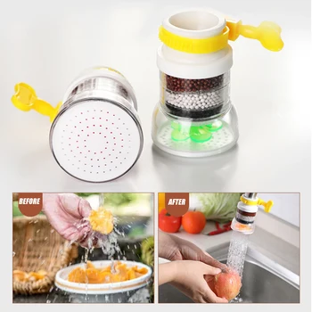 

4 Layer Kitchen Faucet Filter Practical Durable Multi-functional Splash-proof Rotatable Extension Shower Tap Nozzle