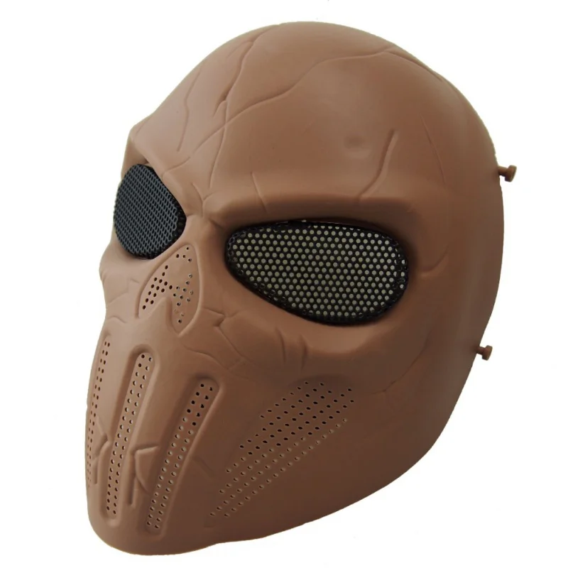 

Outdoor Skull Full Face Airsoft Mask Eye Protection Tactical Mask Mesh Punisher Skull Full Face With Metal Mesh