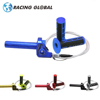 

ALCON-22mm Throttle Grip Quick Twist Gas Settle Racing Motorcycle With Throttle Cable + EMIG Handle Grip Fit On Scooter ATV UTV