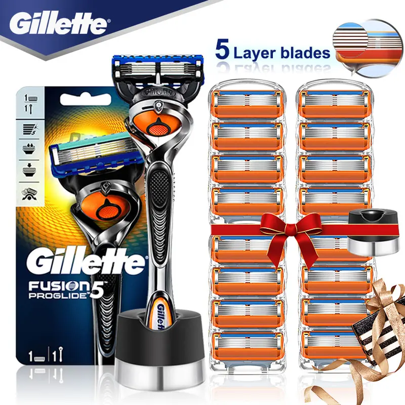 Безопасная бритва Gillette Fusion 5 Proglide для мужчин бритвенный станок кассеты бритвенные лезвия чехол бороды с