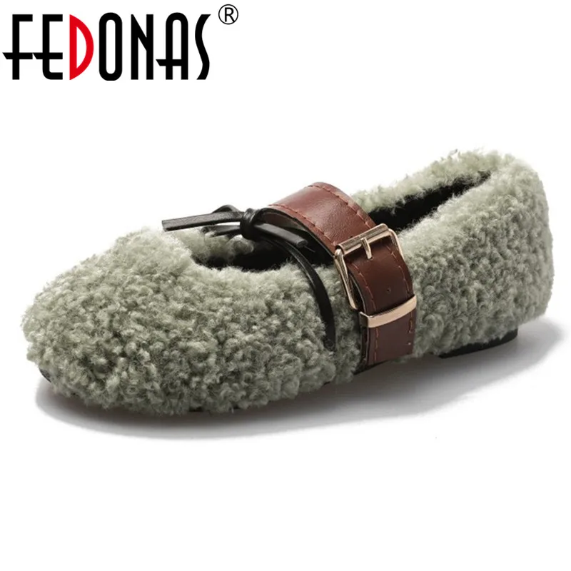 

FEDONAS Warm Spring Autumn Women Flat Heels Pumps Butterfly-knot Casual Buckle Basic Shoes Woman Round Toe Slip-on Female Shoes