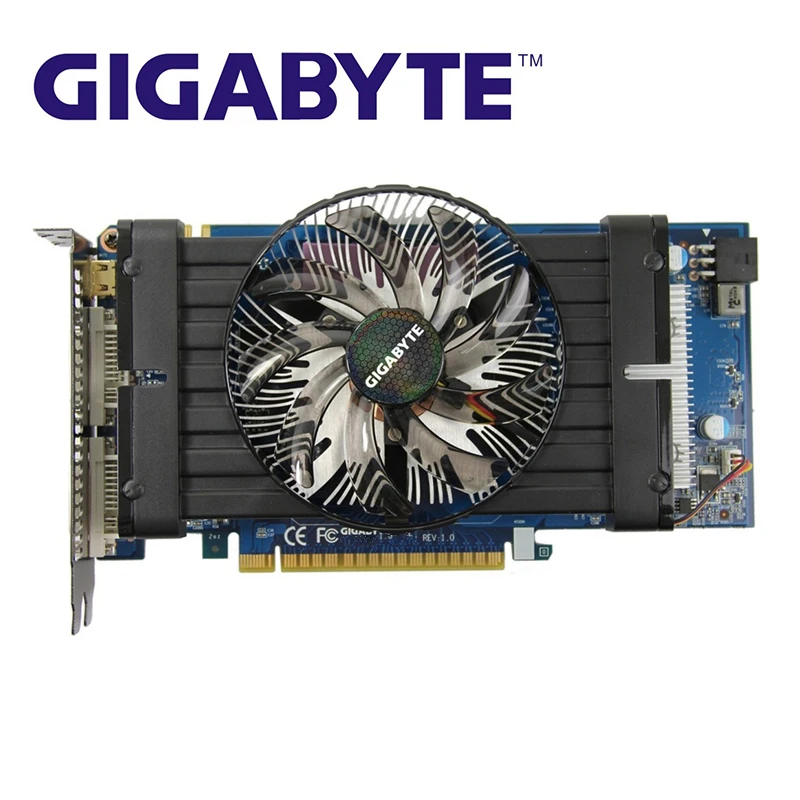 GIGABYTE GTX 550Ti 1 ГБ видеокарта GPU GDDR5 видеокарта для nVIDIA карта GeForce GTX550 Ti 1GD5 карты Dvi VGA Видеокарта б/у