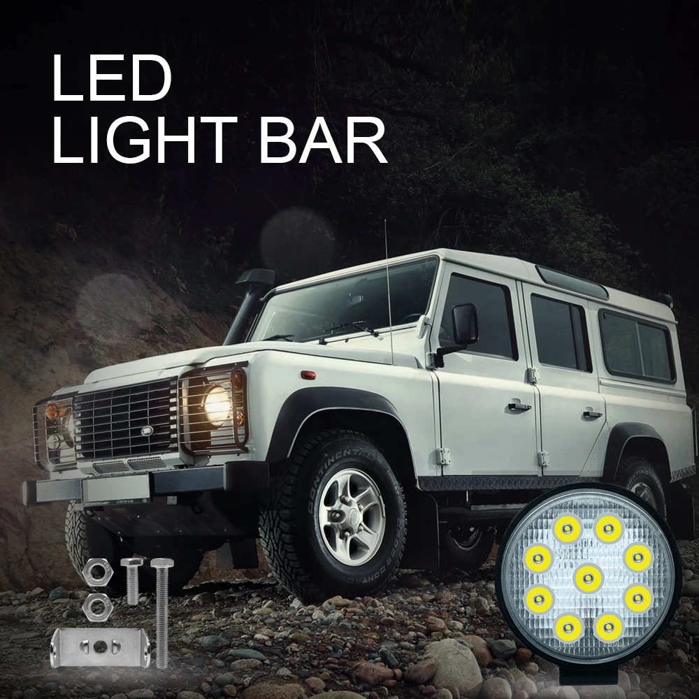 

Work LED Light Bar 27W 42W 48W Car Light Bright Beam Led for Jeep ATV UAZ SUV 4WD 4x4 Truck Tractor Off-road Spot Light