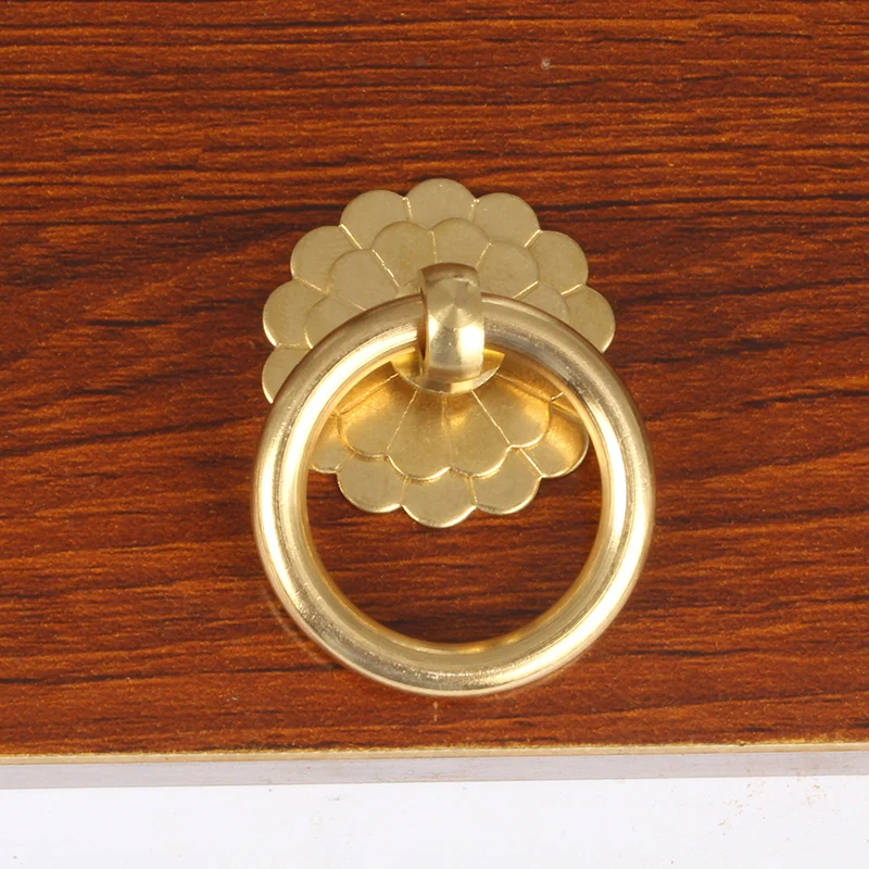 Furniture Knobs Antique Brass Cabinet Ring Knobs Pulls 1Pack