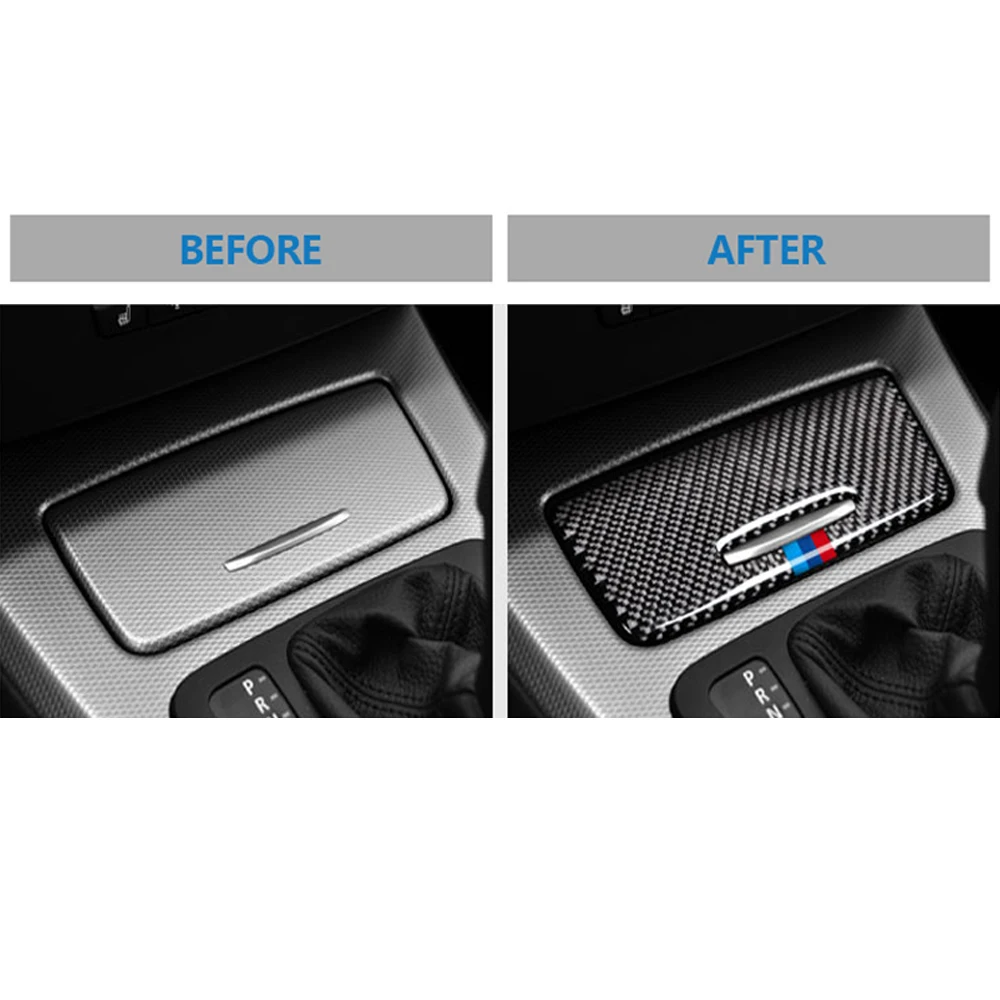 Для BMW E90 E92 E93 3 серии 2005-2012 наклейка из углеродного волокна внутренняя коробка для хранения автомобиля панель накладка наклейки аксессуары для укладки
