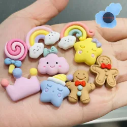 Cute 1Pcs Gingerbread Man Rainbow Shoe Charms Decorations Shoe Accessories Fit Wristbands Children X-mas Present