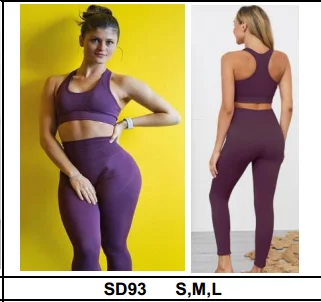 SD93 Dark Purple Однотонная женская одежда для фитнеса и йоги, бесшовные леггинсы для занятий спортом - Цвет: SD93 Dark Purple