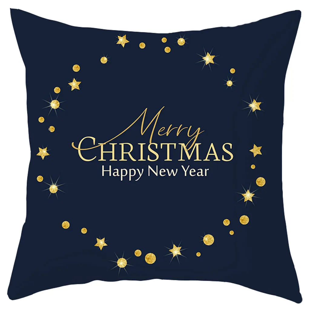 Merry Christmas короткий плюшевый чехол для подушки дивана Набор для украшения дома 18x18 дюймов - Color: N