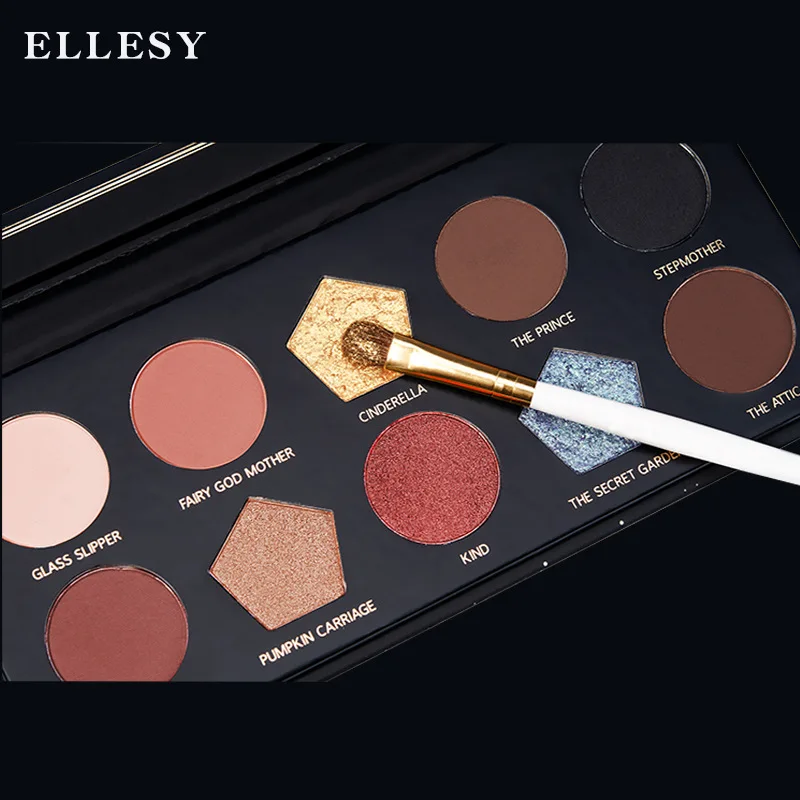 ELLESY Brand Earth Color Matte Shimmer Glitter Eyeshadow Pallete Nude Blue 10 Color Long-lasting Eye Shadow Makeup