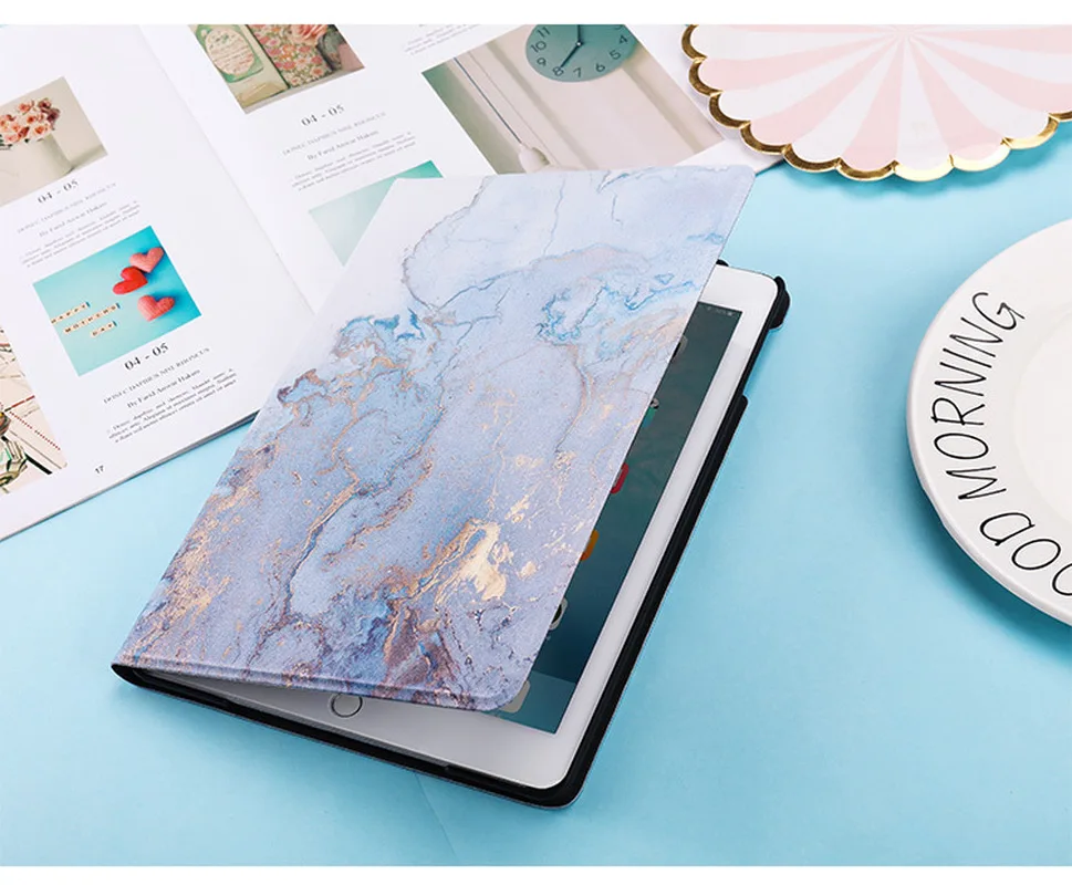 Магнитный флип чехол в мраморном стиле для iPad Air 2 1 9 7 &quot новинка лидер продаж