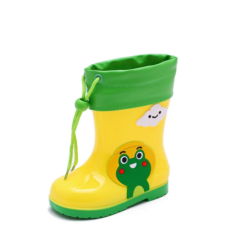 

Kids Rain Boots Boy Girls Rainboots Waterproof Add Cashmere Keep Warm Shoes Cartoon Fashion Children's Non-slip Baby Water Shoes