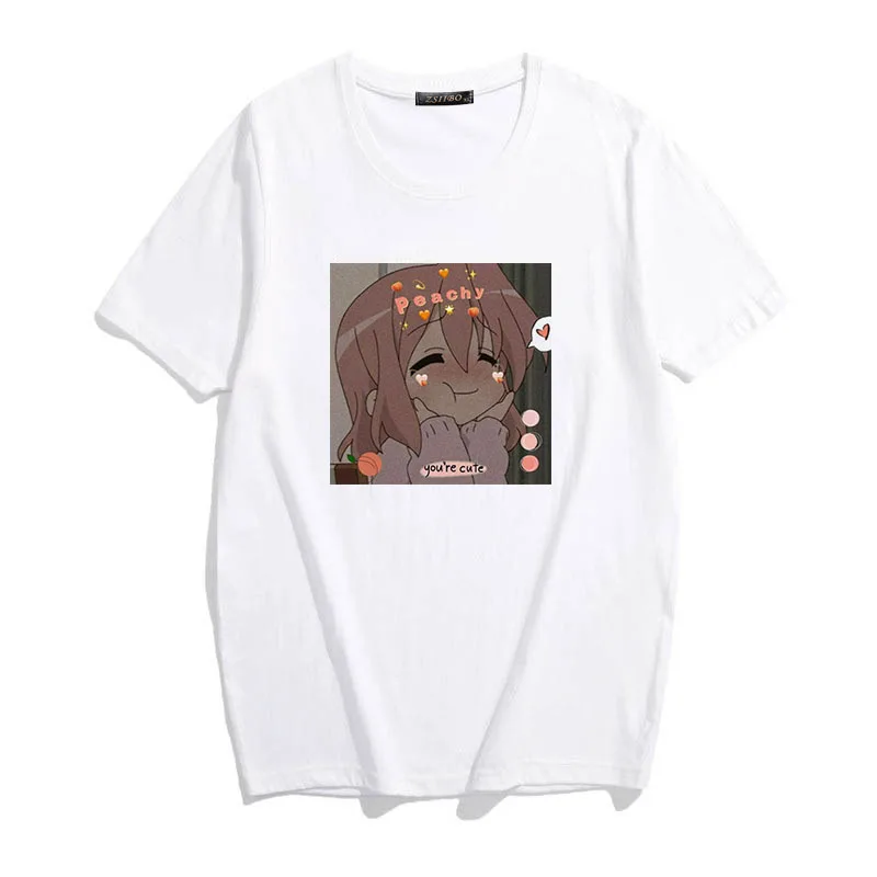 Anime Cartoon Sailor Moon Casual Loose Clothes tops tees Print Cute fun Love New Summer Harajuku Japan Short Sleeve women TShirt