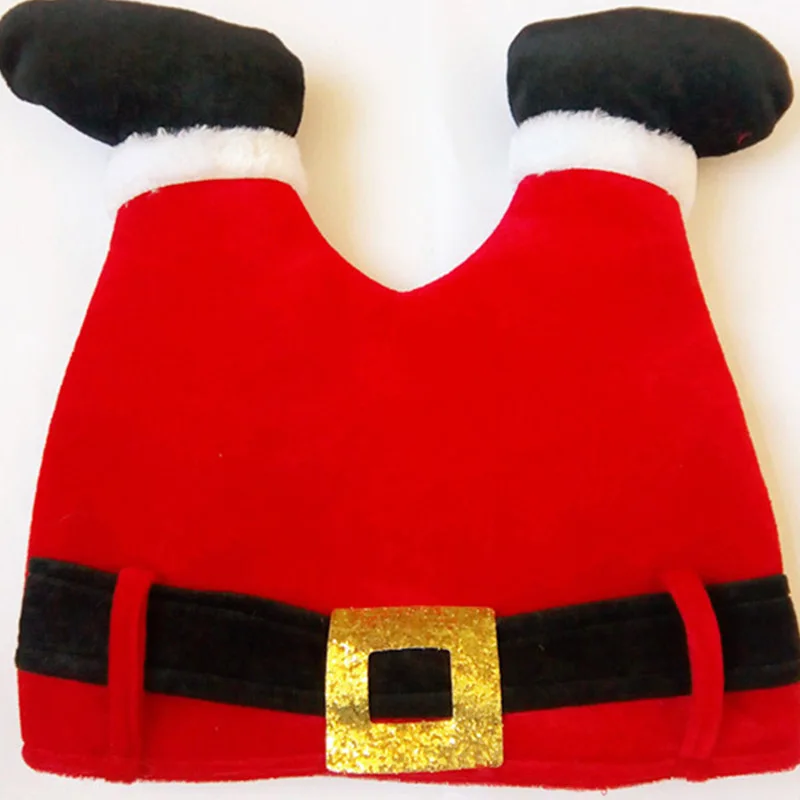 1pc Funny Novelty Red Pants Christmas Hat Santa Claus Legs Cap Christmas Party Decoration Xmas Hat for Adults Children Supplies