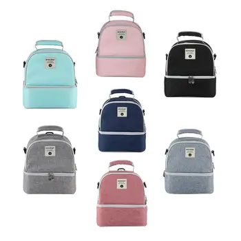 

Double Layer Breast Milk Cooler Bag Moistureproof Backpack Adjustable Shoulder Bag with Ice Pack Feeding Bottle for Mother