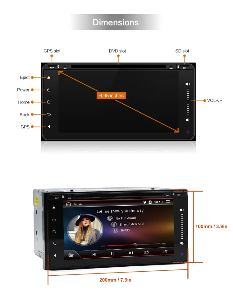 Sale 2 DIN Octa Core car dvd android 9.0 double din gps navigation Wifi usb+Bluetooth+Radio for Toyota Hilux Camry Corolla Prado RAV4 21