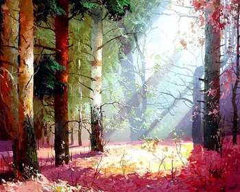 

14CT/16/18/27/28/25 CROSS STITCH Lover scenery Cross Stitch 100% EGYPT cotton threads scenic landscape Landscape tree forest