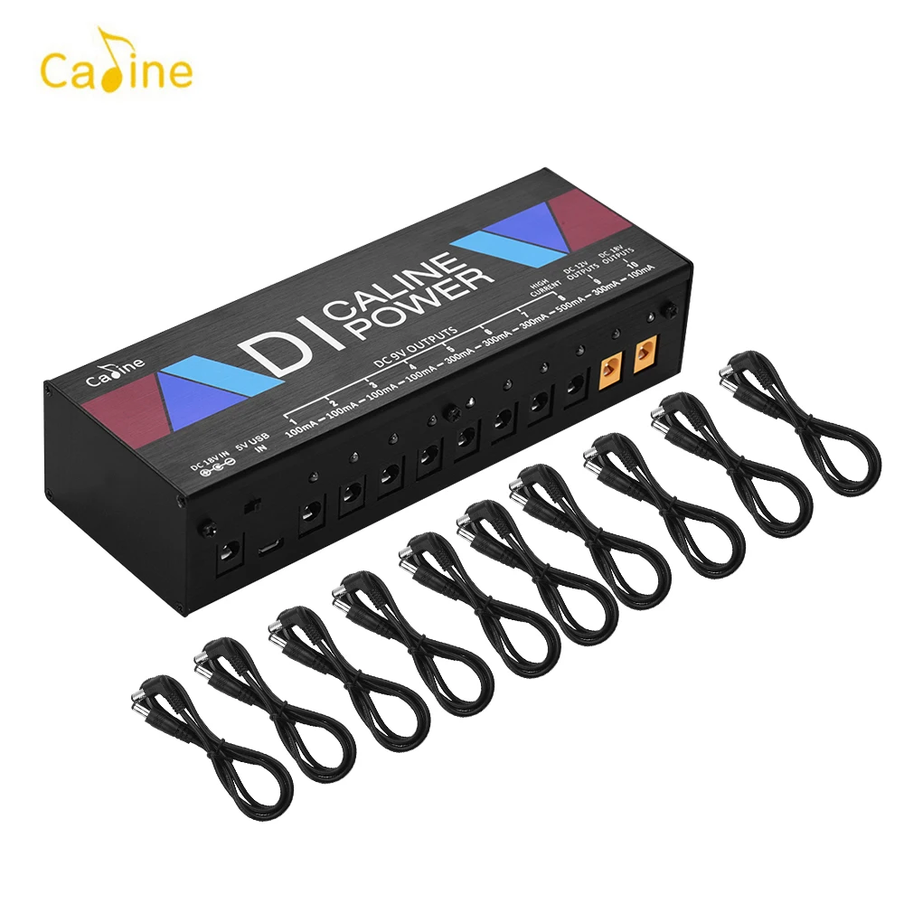 

Caline CP-201 Guitar Pedal Power Supply Station 10-Ways Outputs for 9V/12V/18V Guitar Effect Pedalboards Guitar Accessories