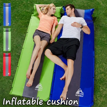 

3 colors 2+1 Spliced Outdoor Thick 3cm Automatic Inflatable Cushion Sleeping Pad Tent Camping Mats Bed Mattress