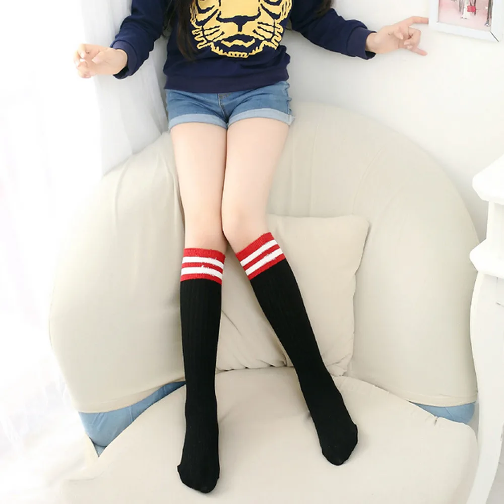Детские гетры в полоску в консервативном стиле; calcetines divertidos; удобные calcetines altos Funky calcetines; женские длинные