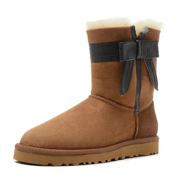 

Genuine Leather Bottine Femme Snow Boots Women Winter Shoes Woman Flats Shoes for Women Boots 2020 New Snow Boot Female Winter