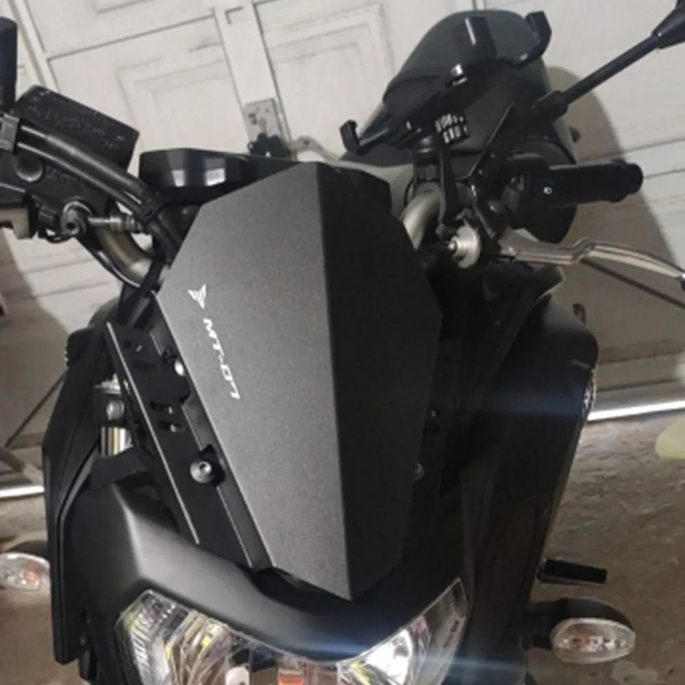 Motorcycle CNC Front Windscreen Wind Deflector Windshield Upper Cover Kit For YAMAHA MT-07 MT 07 MT07 FZ-07 FZ07