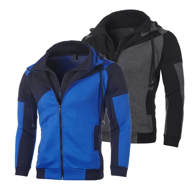 US $14.99 Winter Sports Jacket Men's Sweatshirt Fitness Sports Coat Hooded Zipper Gym Clothing Training Sport