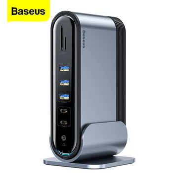

Baseus 17 in 1 USB C HUB Type C to Multi HDMI RJ45 VGA USB 3.0 PD Power Adapter Docking Station for MacBook Pro Laptop USB-C Hub