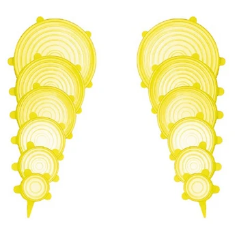 

12Pc Silicone Elastic Cover Universal Cover Silicone Bowl Lid Silicone Pot Lid Cooking Food Preservation Lid Microwave Lid