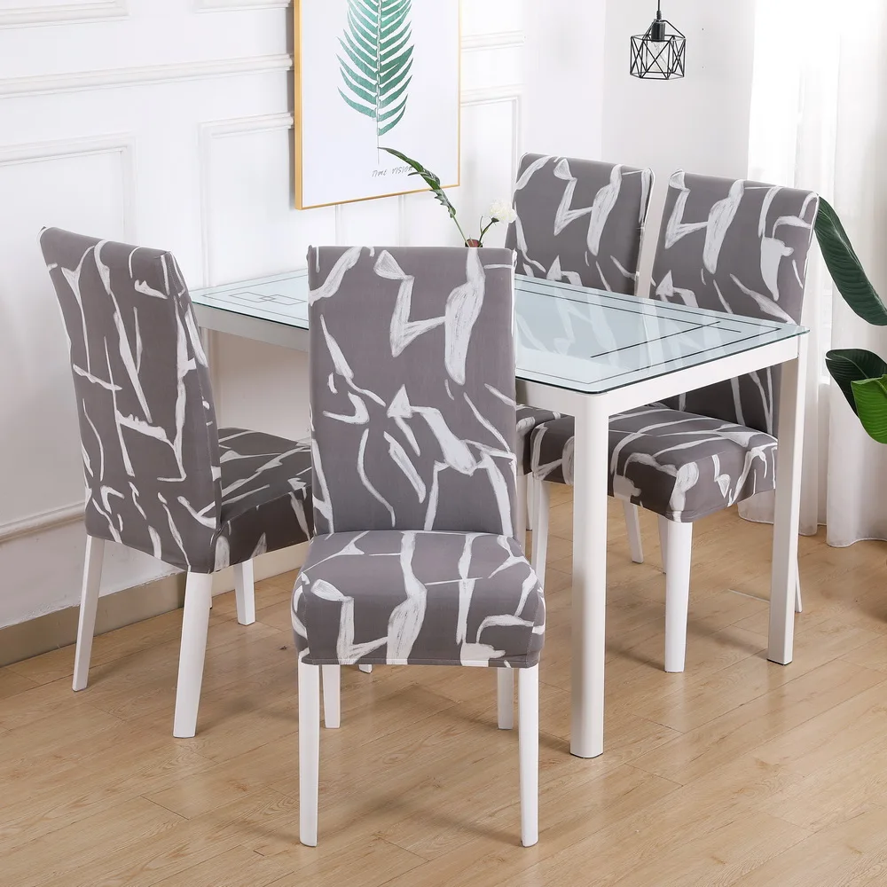 Anti-dirty Removable Banquet Seat Chair Covers Geometric Printed Cover Slipcovers Printing Stretch | Дом и сад