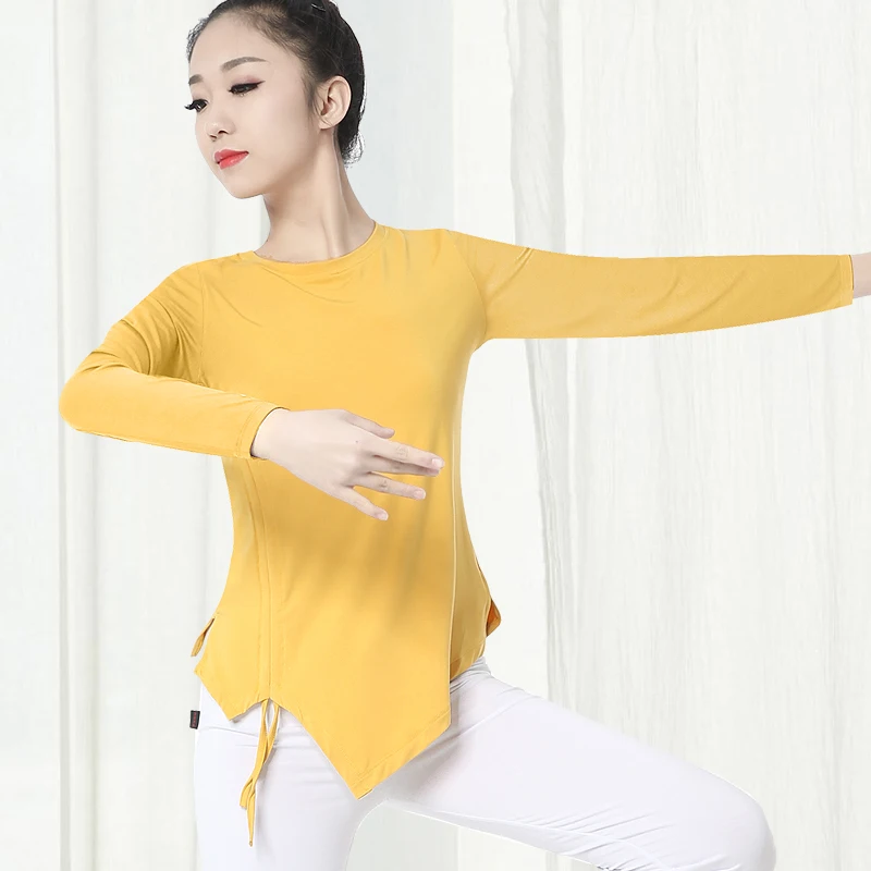 

D0807 Ballroom Dancing Blouse Women's Modal Long-sleeved Upper Garment Body Classical Modern Dance Exercise Shirt Rave Outfit