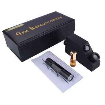 

Gem Refractometer Jewelry RHG 1.30-1.81RI Professional Gemstone ldentification Built-in LED Light Diamond Detector Testing Tool