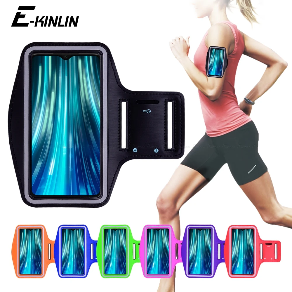 Red Sports Armband Phone Case Cover Gym Running For Xiaomi Redmi Note 7 Pro