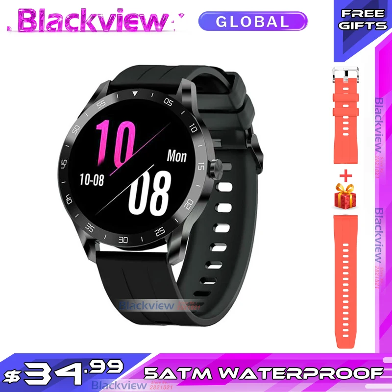 Blackview X1 Smart Watch 5ATM Waterproof Sports Clock With Powerful
Battery Heart Rate Monitoring for IOS Android Phone