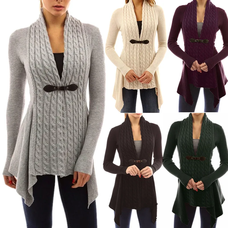 

Droppshiping 1 Pcs Women Lady Cardigan Sweater V Neck Long Sleeve Solid Color Fashion Clothing d88