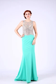 

Evening Dresses Long 2020 Crystal Diamonds Mermaid Evening Party Gowns Robe De Soiree